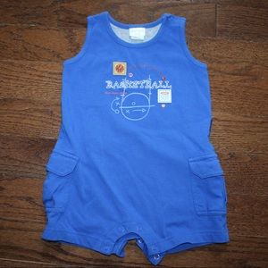 Like New Carter’s Blue Basketball 12-18 Month Old Tank Top And Shorts Onepiece